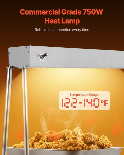 Commercial Food Heat Lamp 750W Electric Food Warmer For Restaurant &