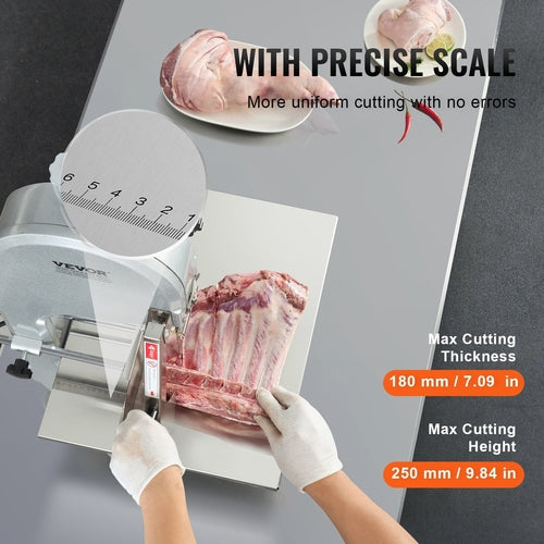 1800W Commercial Electric Meat Bandsaw Stainless Steel Bone Sawing