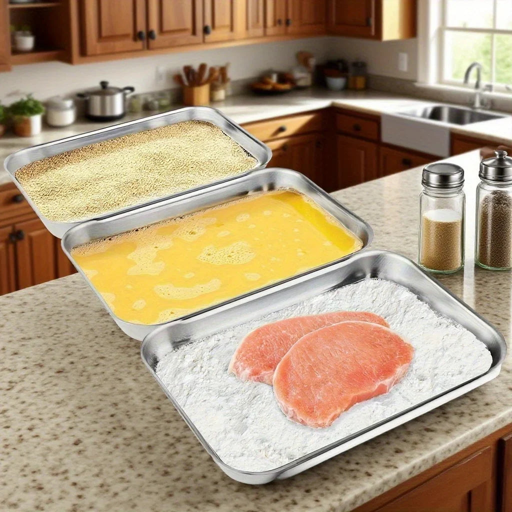 Stainless Steel Food Containers, 3-Pack — Leakproof & Stackable