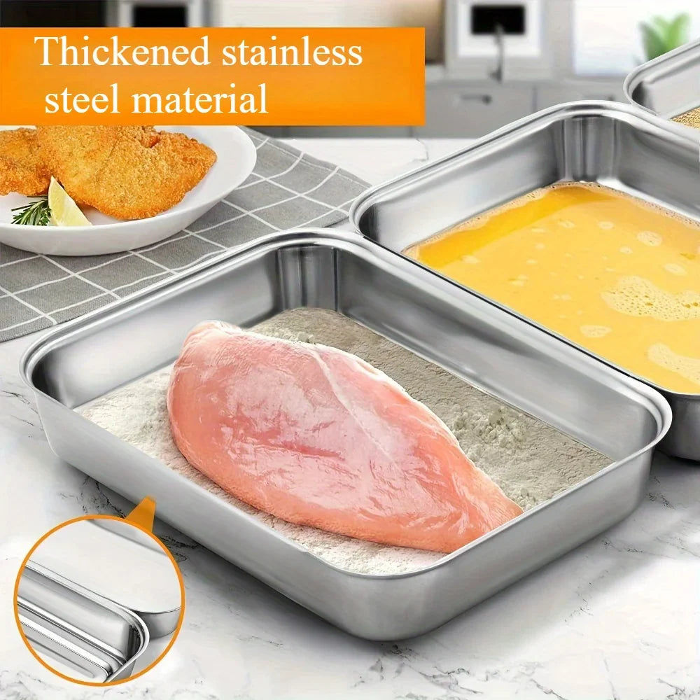 Stainless Steel Food Containers, 3-Pack — Leakproof & Stackable