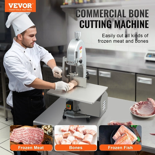 1800W Commercial Electric Meat Bandsaw Stainless Steel Bone Sawing