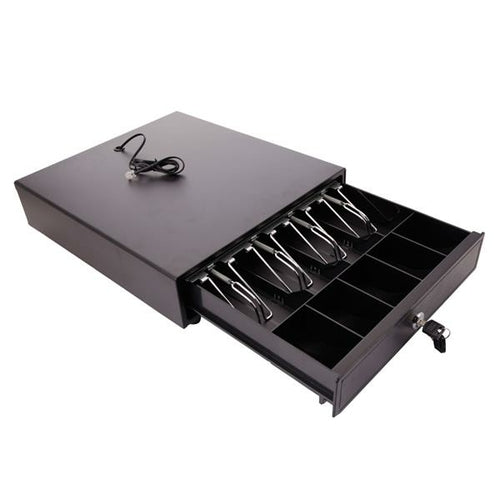 Commercial 4-Compartment Stainless Steel Cash Box with 3 Locks