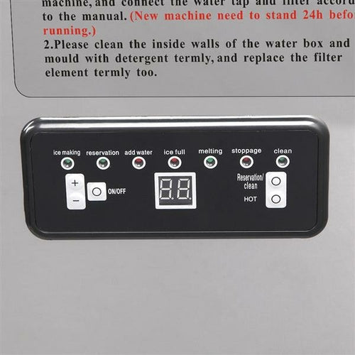 Commercial Stainless Steel Ice Machine — 120V, Clear Cover