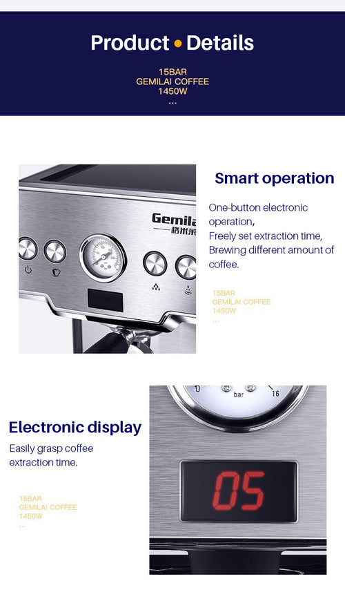 Commercial Stainless Steel Italian Espresso Machine